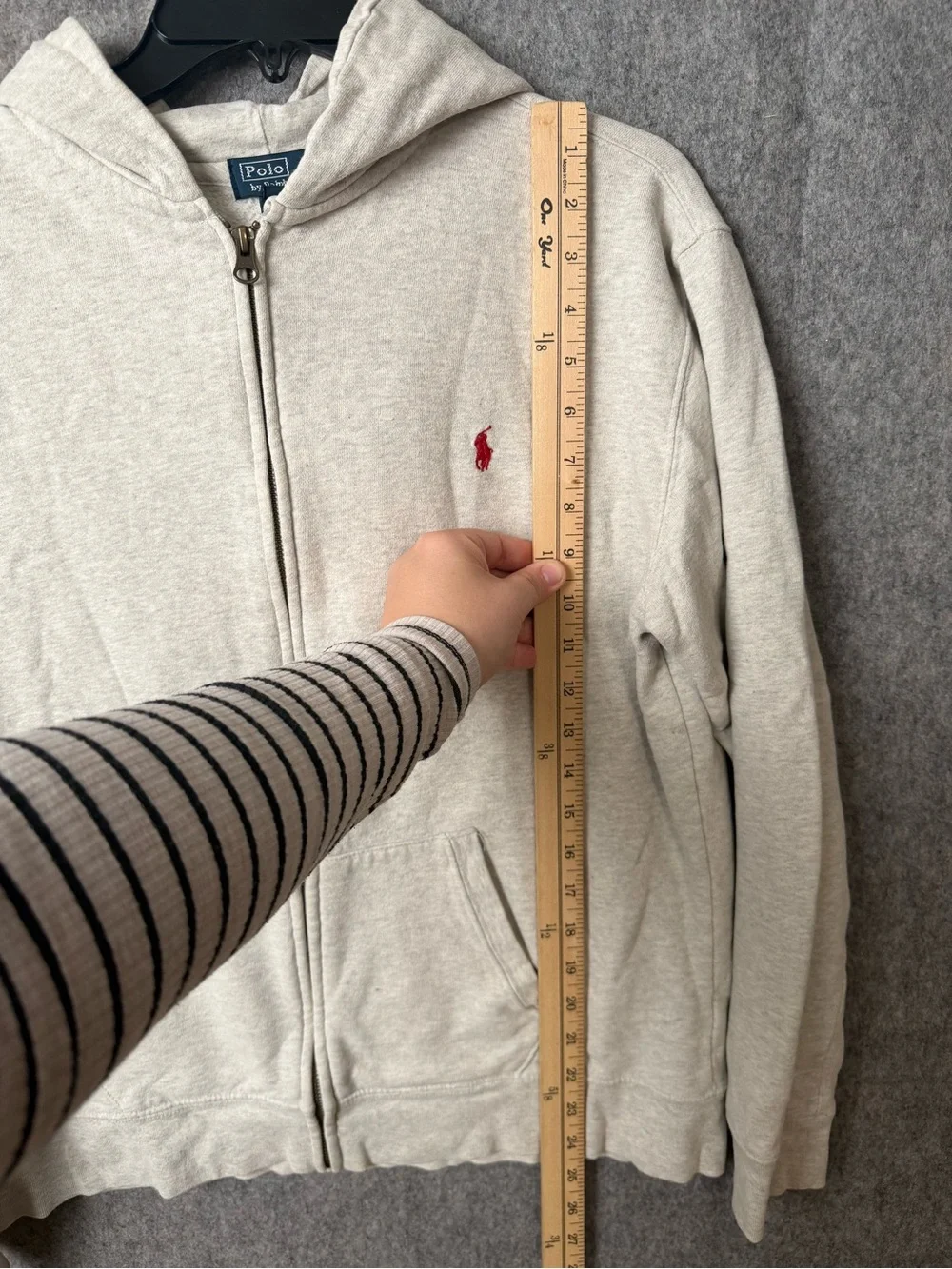 Polo by Ralph Lauren Youth XL 18-20 Light Gray Zip-Up Hoodie Sweater